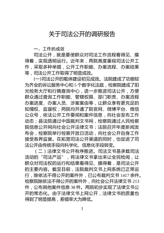 关于司法公开的调研报告
