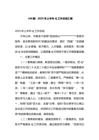 2025年上半年党建工作总结汇编（48篇）