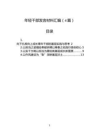年轻干部发言材料汇编（4篇）