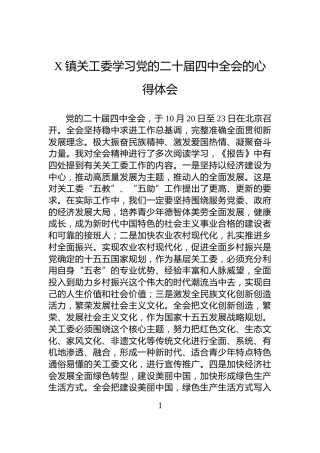 X镇关工委学习党的二十届四中全会的心得体会