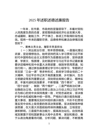 2025年述职述德述廉报告